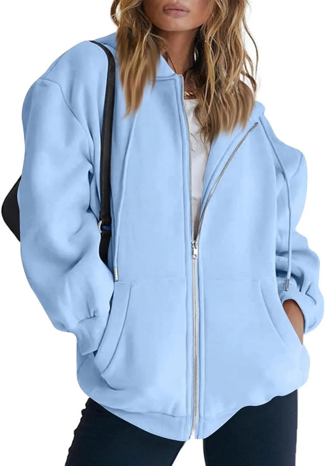 Zip Up Hoodie Women Oversized Y2k Jacket Lightweight Fall Jackets Streetwear Hoodies Long Sleeve Sweatshirts