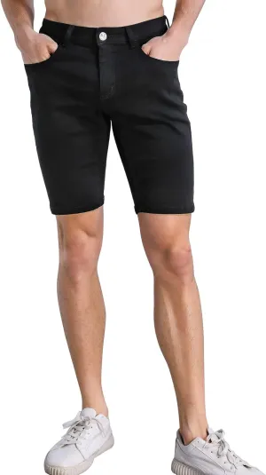 ZLZ Slim Ripped Jean Short for Men, Men's Casual Stretch Slim Fit Denim Short